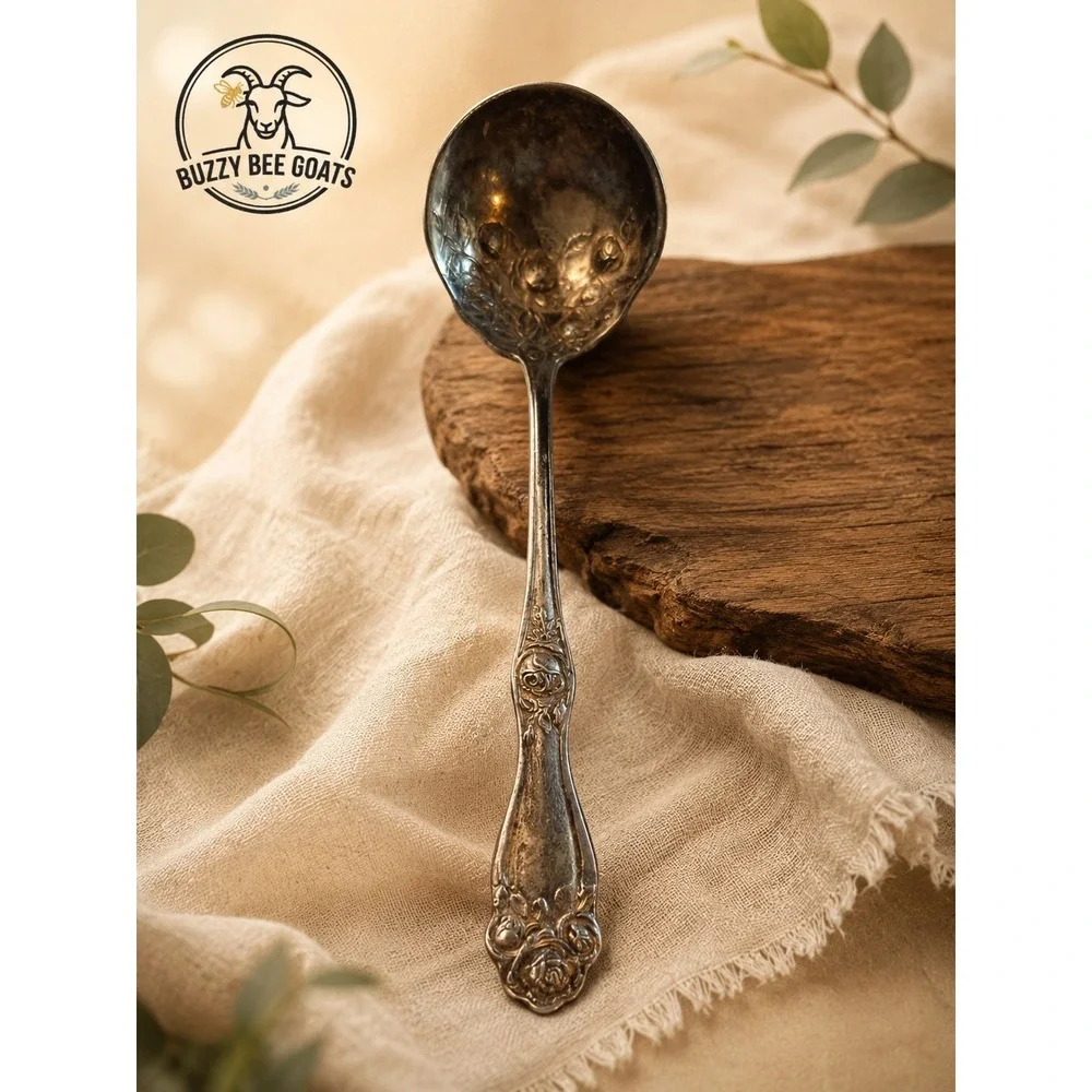American Beauty Rose by Holmes & Edwards Silverplate Sauce Ladle 6-7